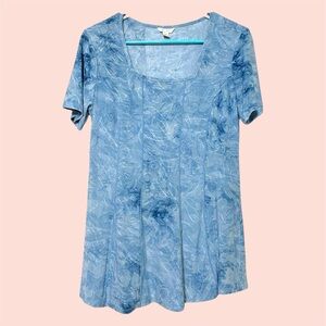 Est. 1946 Whimsical Light Blue Tie-Dye Top
